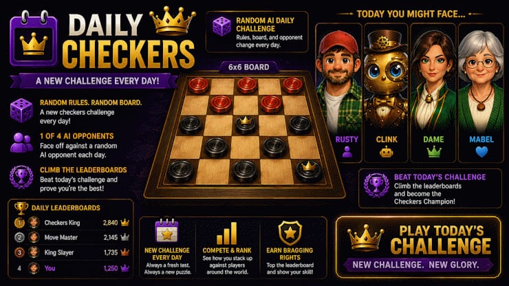 Checkers Daily challenge key art