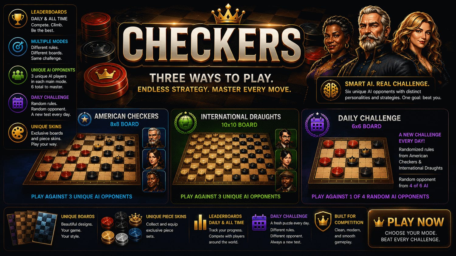 Checkers gameplay showcase
